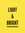 "LIGHT & BRIGHT" on yellow background